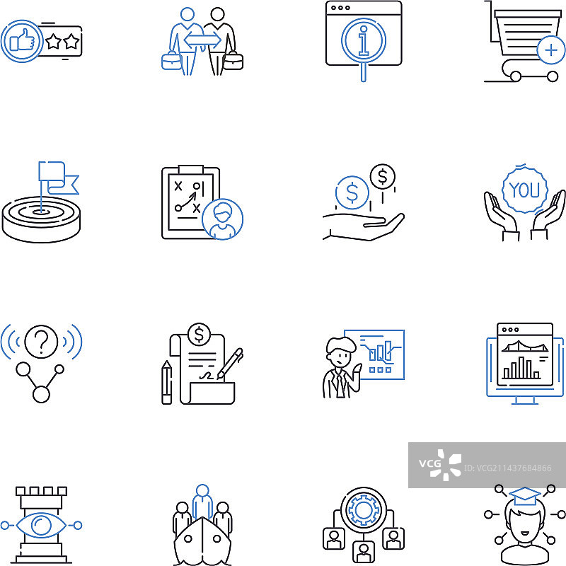 情节与故事情节线条图标集合图片素材