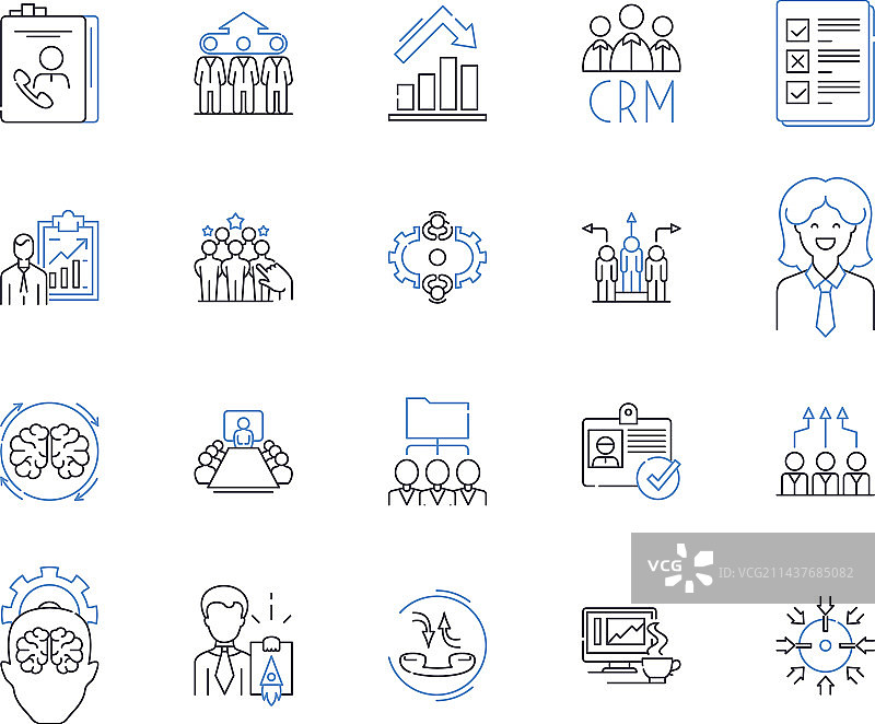 工程团队线性图标合集图片素材