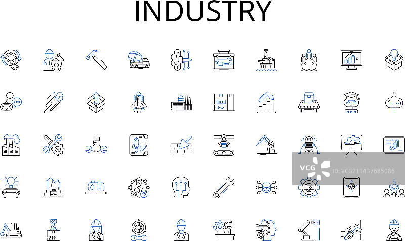 行业线性图标集合：医生、教师图片素材