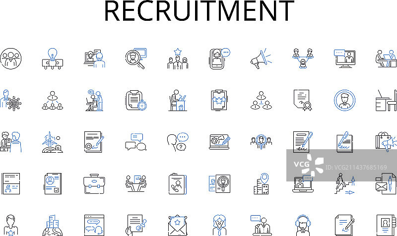 招聘线图标集合编辑图片素材