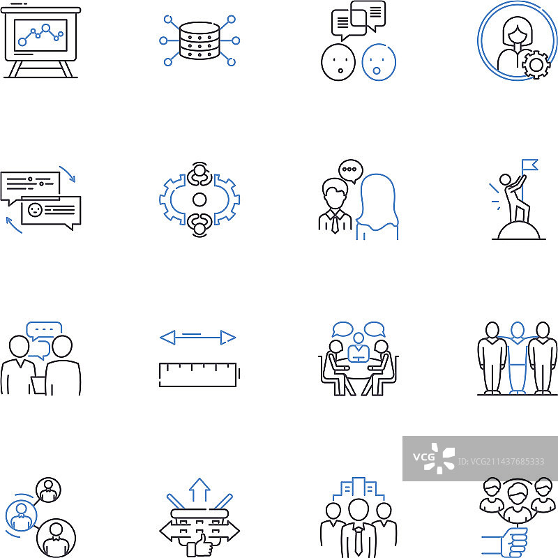 厨房员工线性图标合集：厨师图片素材