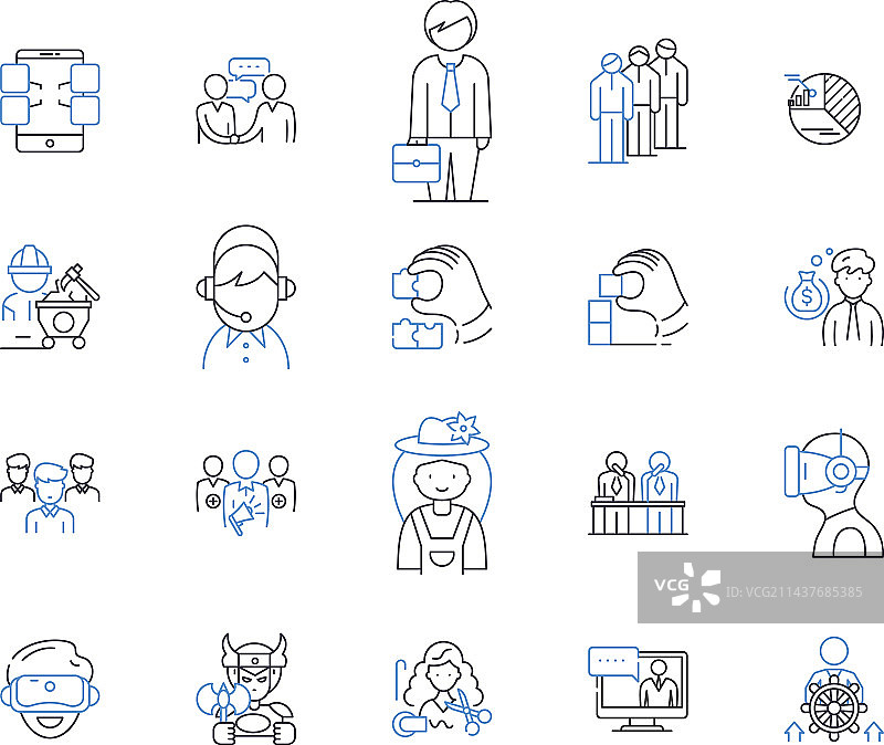 教育探索线性图标合集图片素材