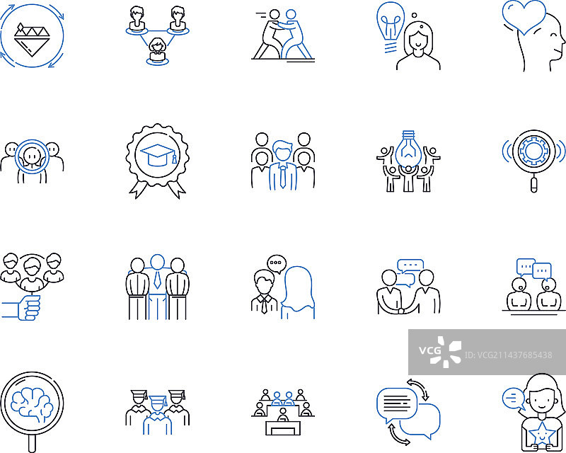 成功策略线性图标系列图片素材