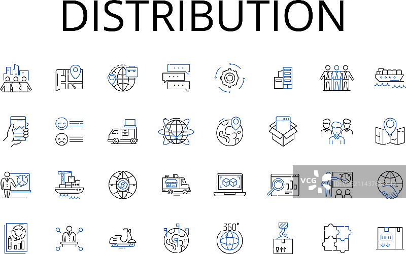 分配线路图标合集图片素材