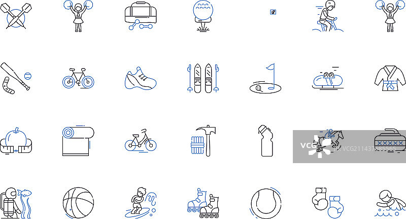 身体挑战线性图标合集图片素材