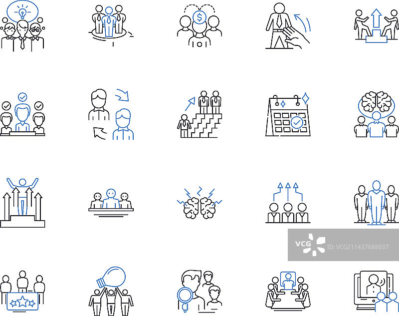 同期群联盟线性图标合集图片素材