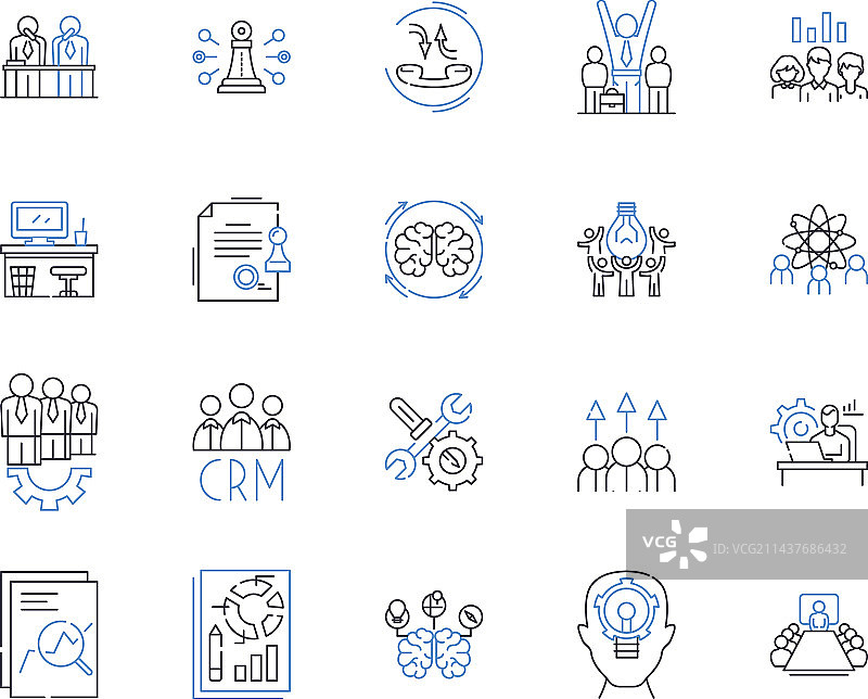 船员线条图标合集图片素材