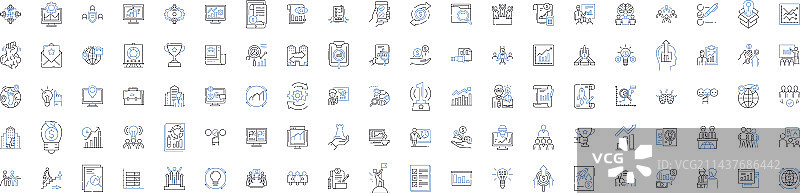 营销服务线性图标集战略图片素材