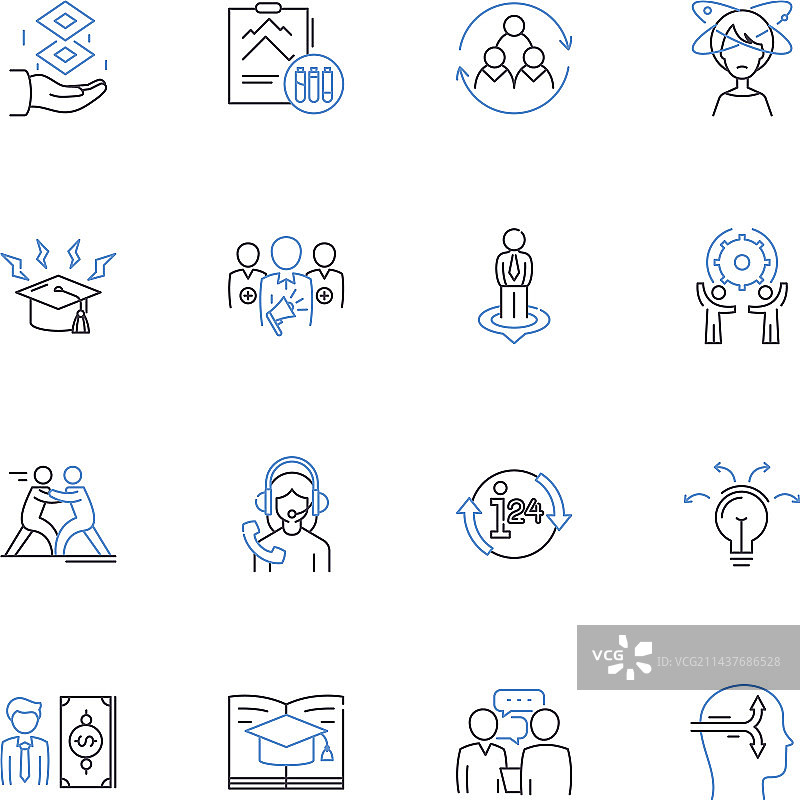 人员审查线性图标合集图片素材