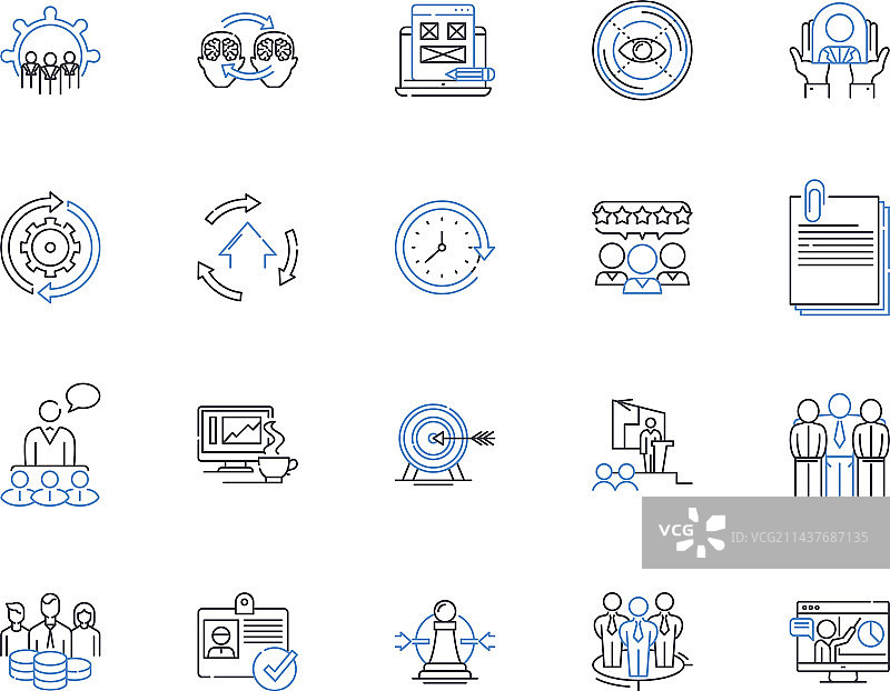 行政人员线条图标合集图片素材