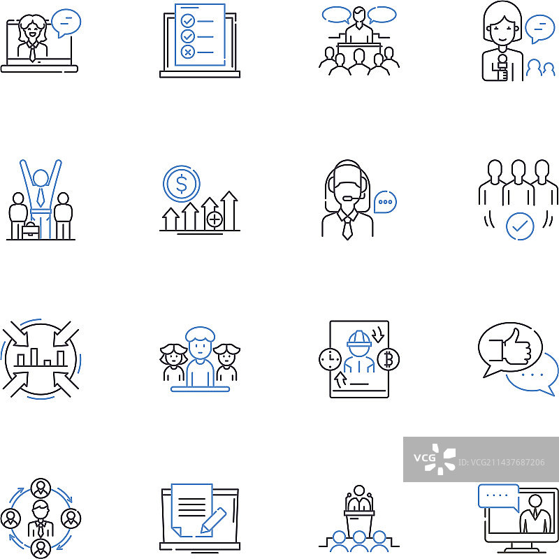 初学者线性图标合集图片素材