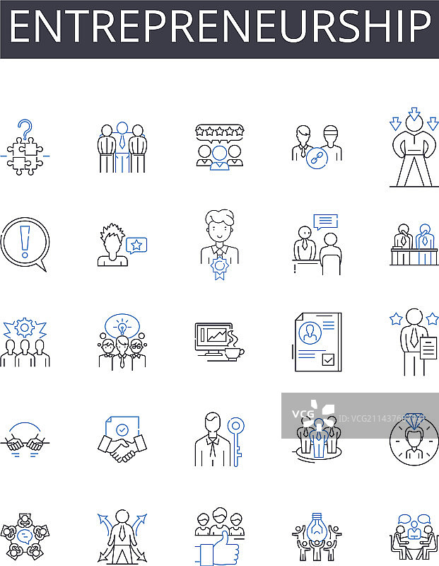 创业线性图标合集图片素材