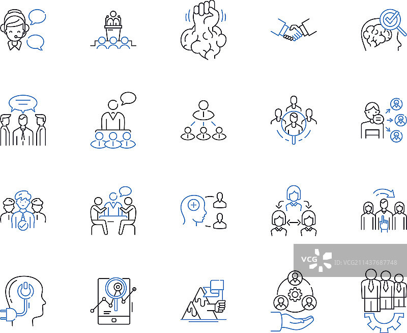 机构实体线性图标集合图片素材