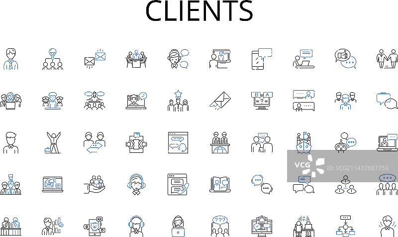 客户线条图标合集图片素材