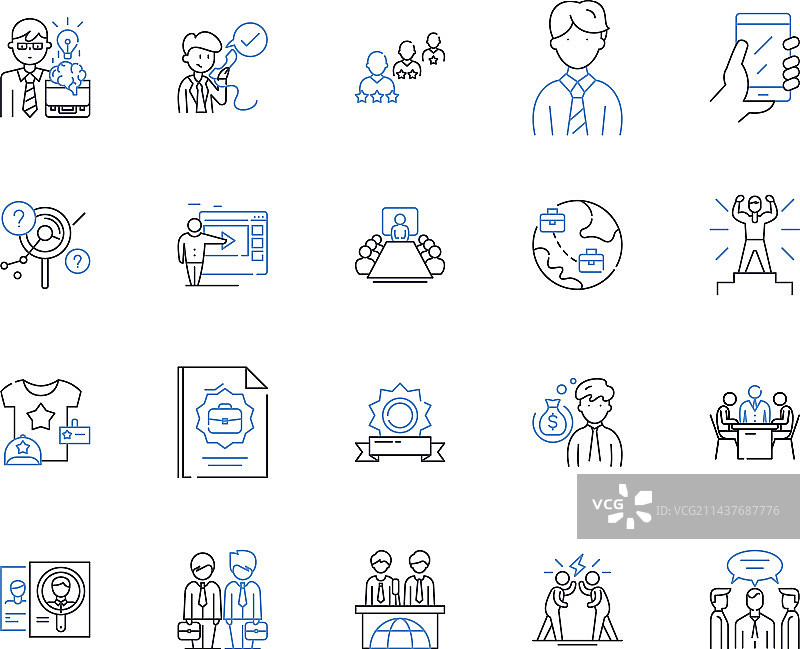 绩效评估线性图标合集图片素材