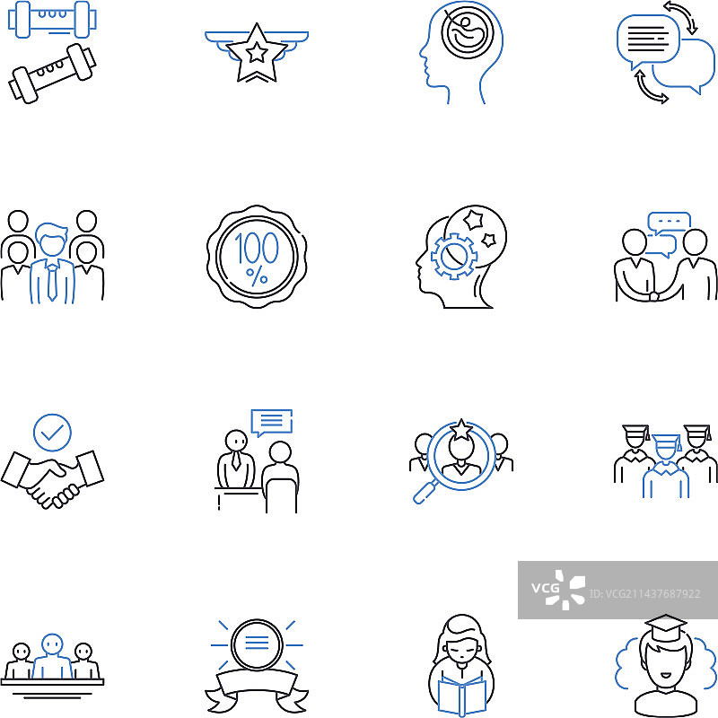 工人培训线性图标系列图片素材