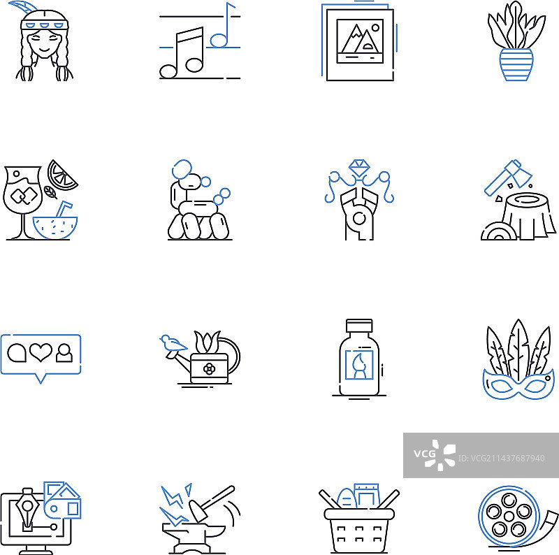 专业知识线条图标精通合集图片素材