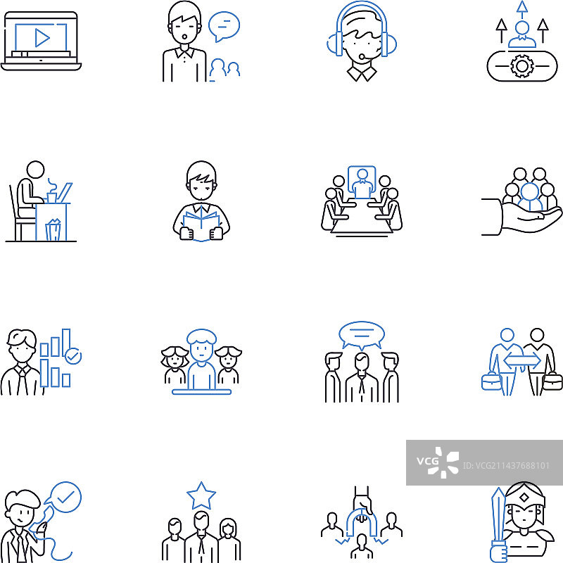 导演及呼叫线性图标合集图片素材