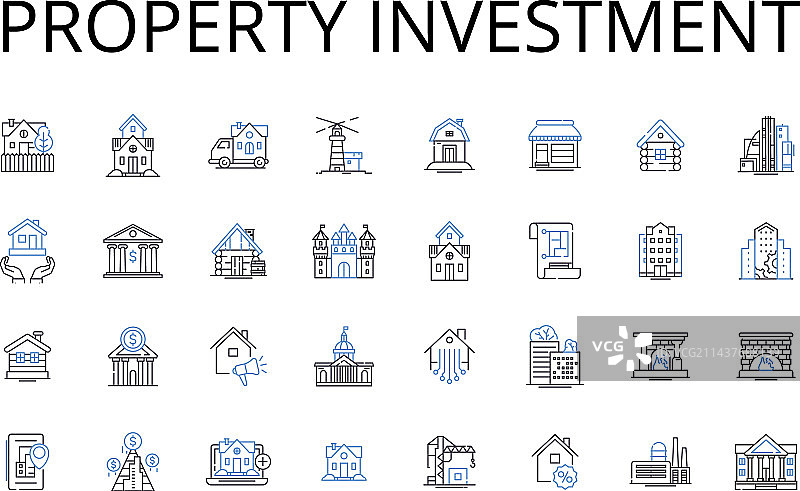 房地产投资线性图标系列图片素材