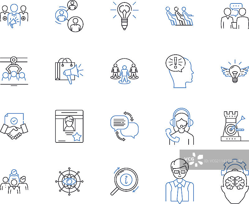 联盟伙伴关系线条图标合集图片素材