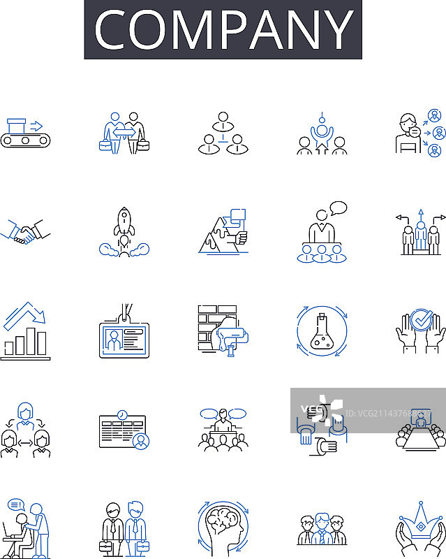 公司线性图标合集图片素材