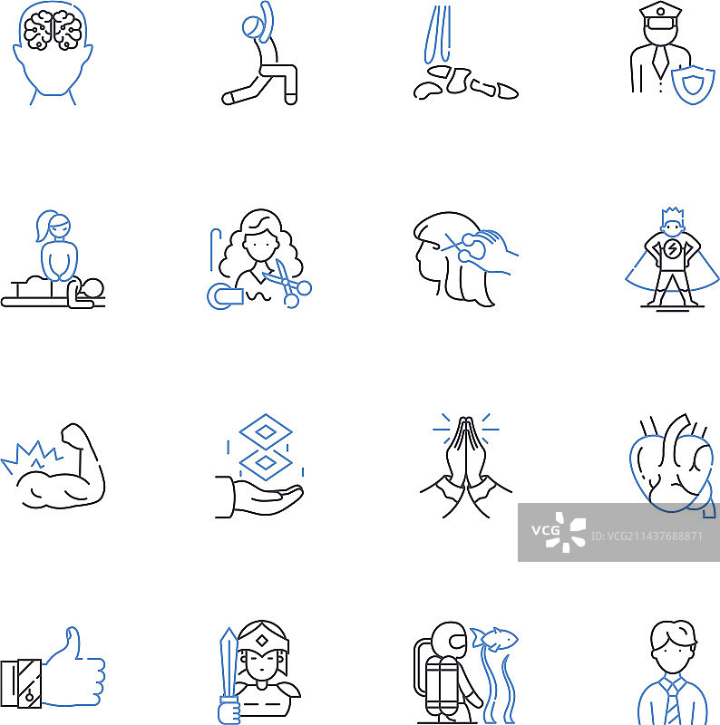 刑事司法量刑线性图标合集图片素材