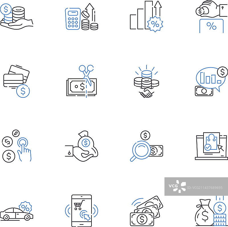 产品优惠线性图标合集图片素材