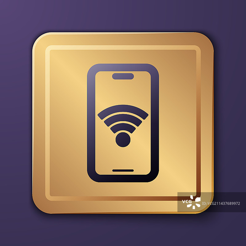 紫色智能手机免费Wi-Fi无线网络图片素材