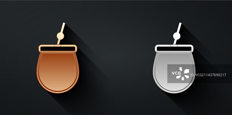 金色银色马黛茶图标图片素材