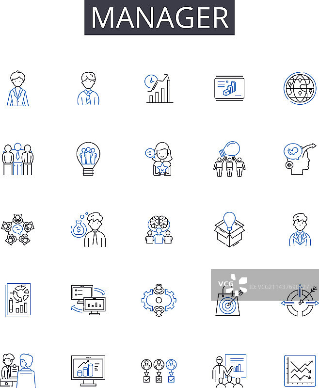 经理线条图标集合图片素材