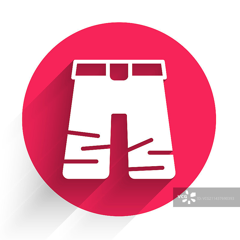 长阴影下的白色阔腿裤图标图片素材