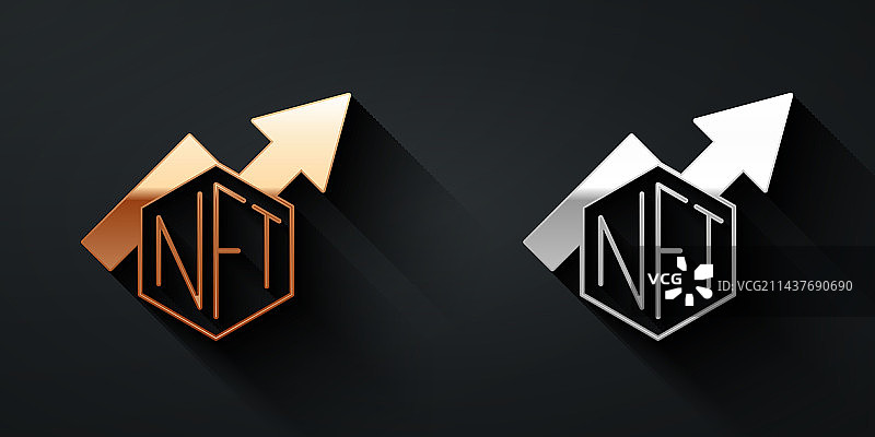 金银色NFT增长条形图图标图片素材