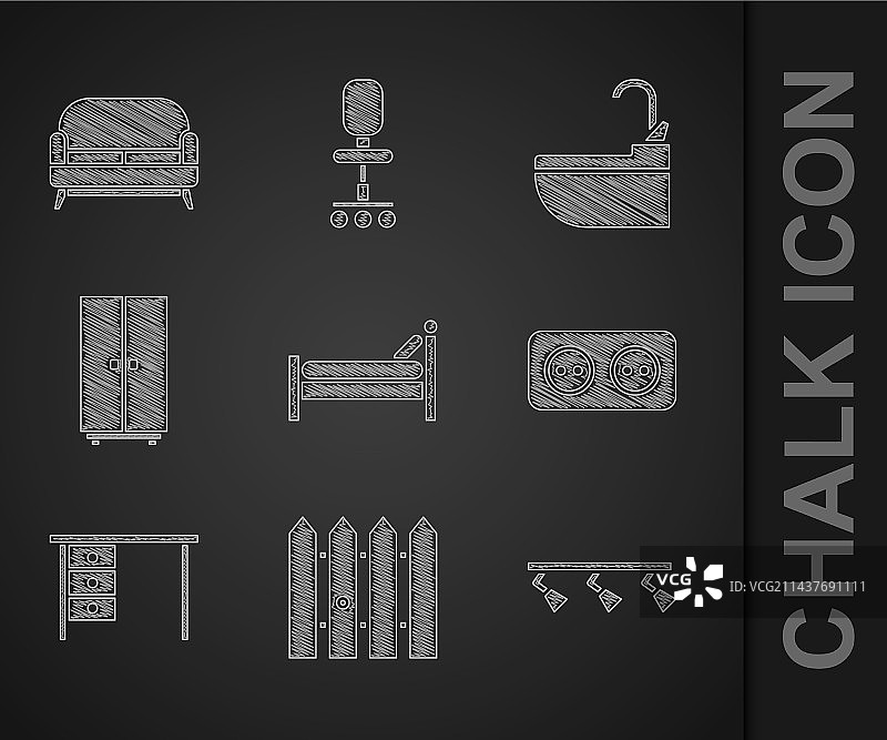 床、花园、栅栏、木质LED轨道灯套装图片素材