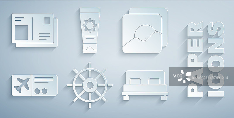 船舵、照片和机票图标图片素材