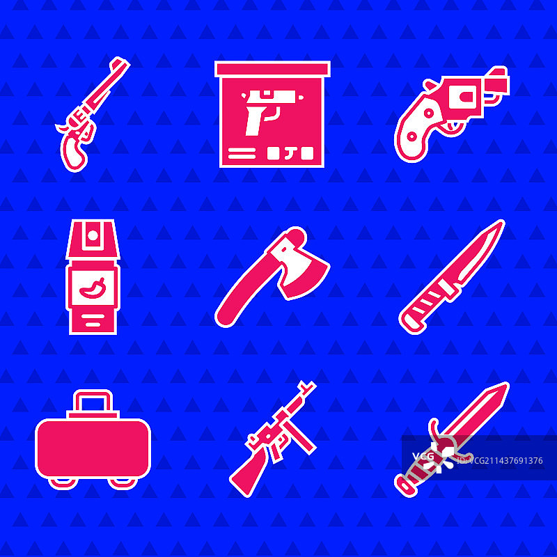 木制斧头、汤米枪、军刀武器图片素材