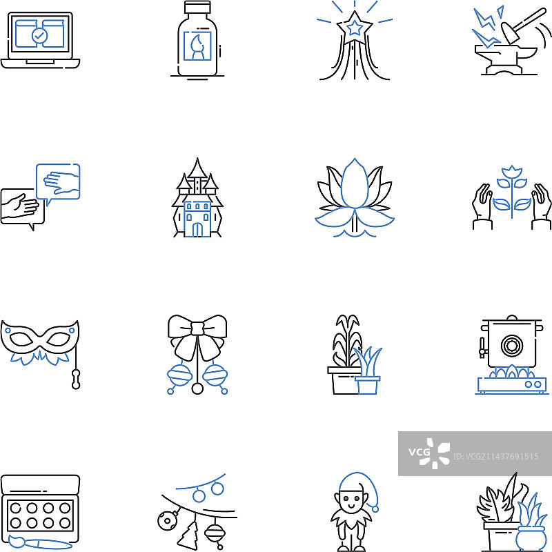 放松时间线性图标合集图片素材