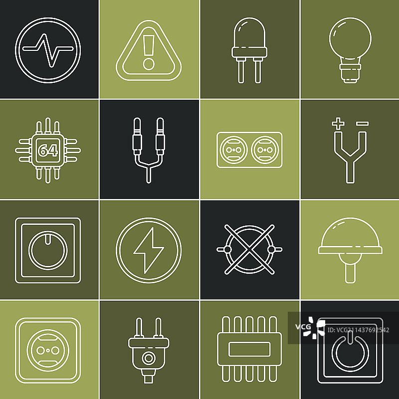 电灯开关发光体线性组合图片素材