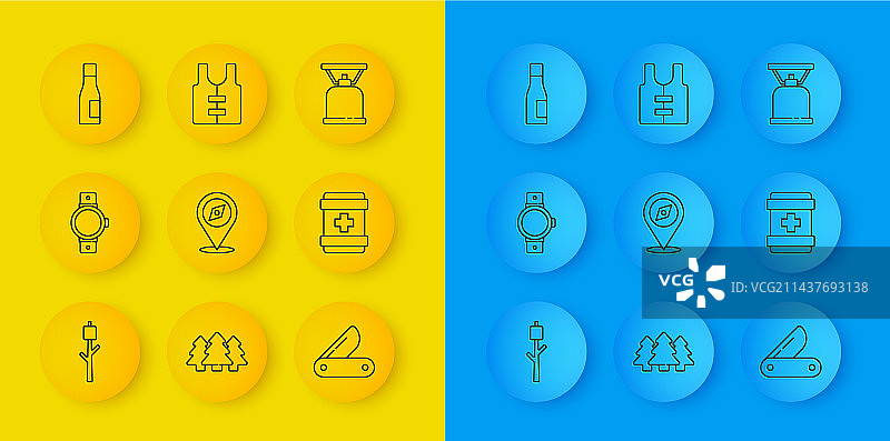 棉花糖、智能手表和指南针图片素材