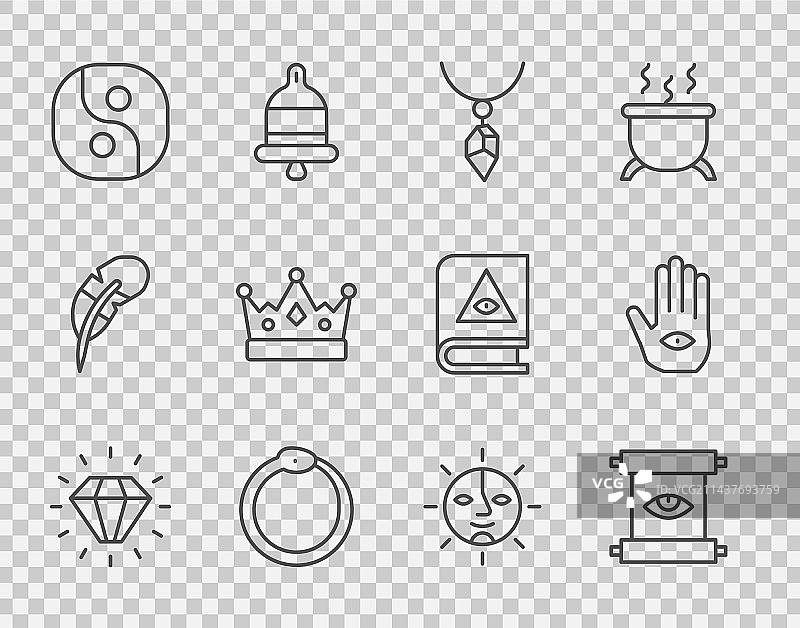 钻石项链魔法卷轴图片素材