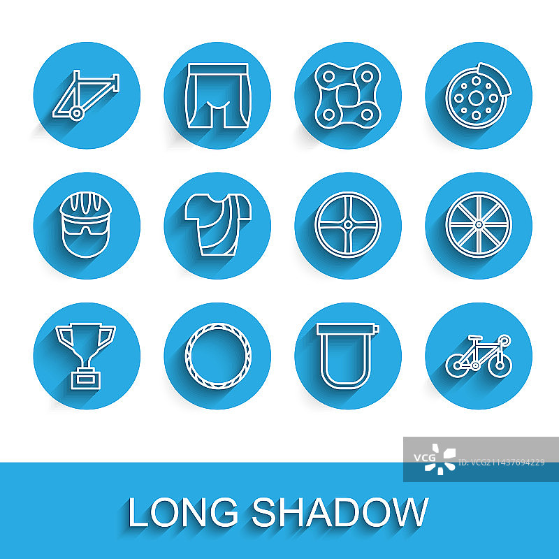 奖杯、自行车、自行车车轮线稿图标图片素材