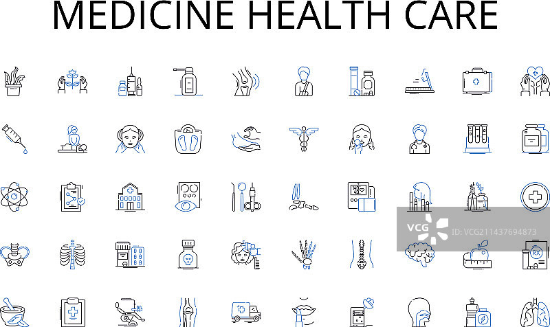 医疗保健线性图标合集图片素材