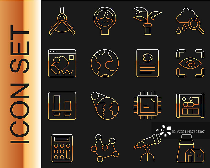 发电站、植物、坐标纸图片素材