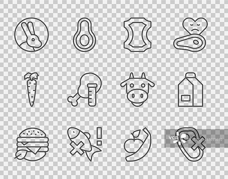 纯素食品与无肉饮食图标图片素材