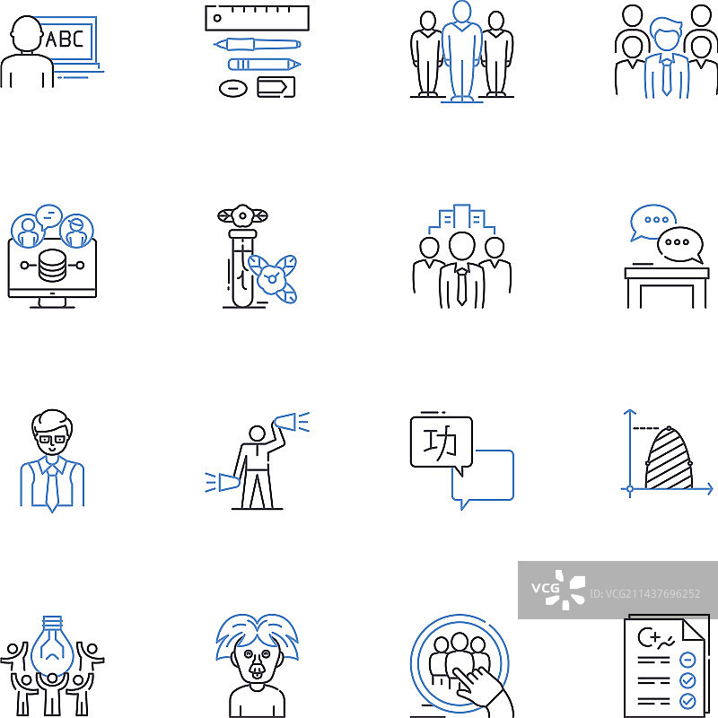 调查和民意调查线性图标合集反馈图片素材