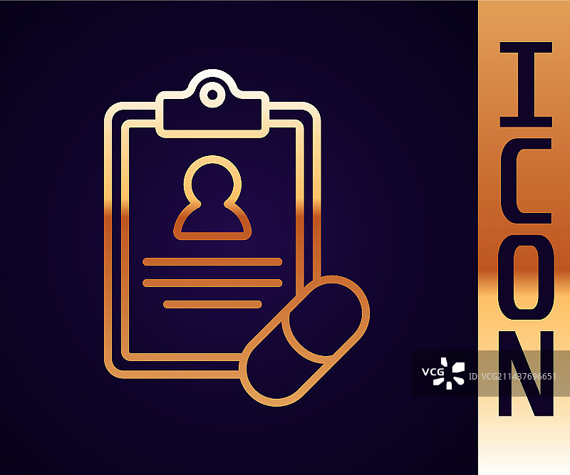 金色线条医疗处方图标图片素材