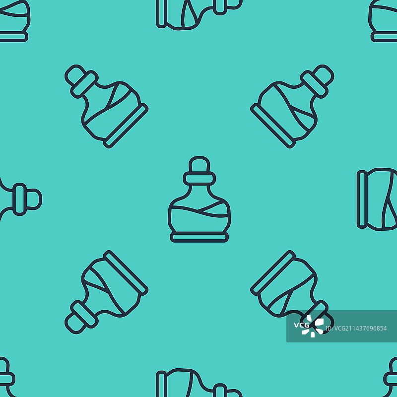 带有药水瓶子图标的黑色线条图片素材