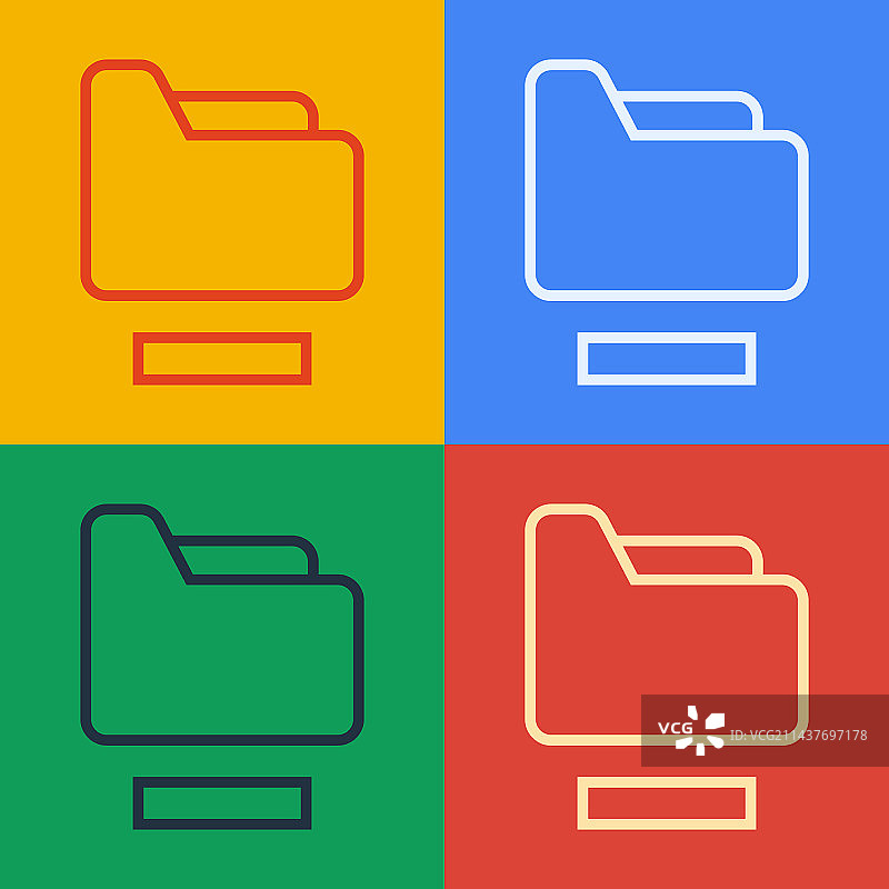 波普艺术风格的文档文件夹icon图片素材