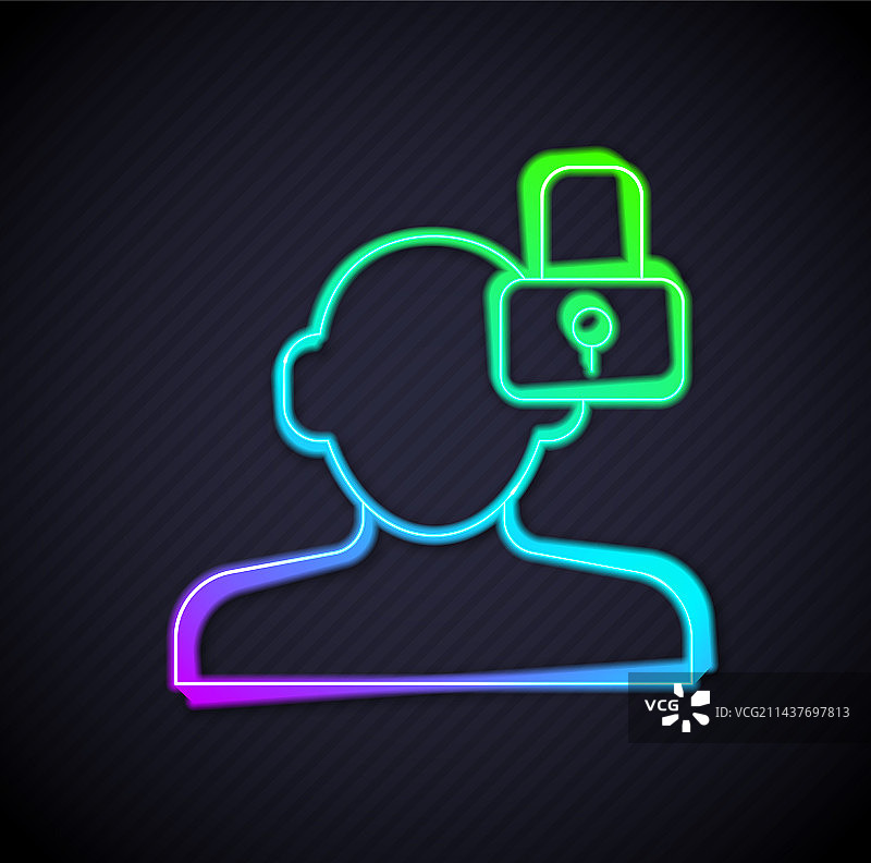 发光的霓虹灯封闭性格图标图片素材