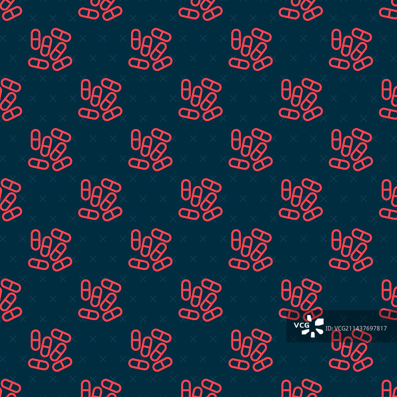 红色线条药丸或药片图标图片素材