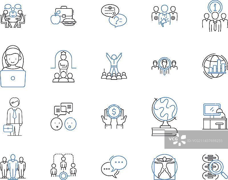 奖励计划线性图标合集图片素材